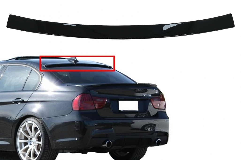 Roof Spoiler suitable for BMW E90 Series 3 (2004-2010) Piano Black - CM  Carcosmetics